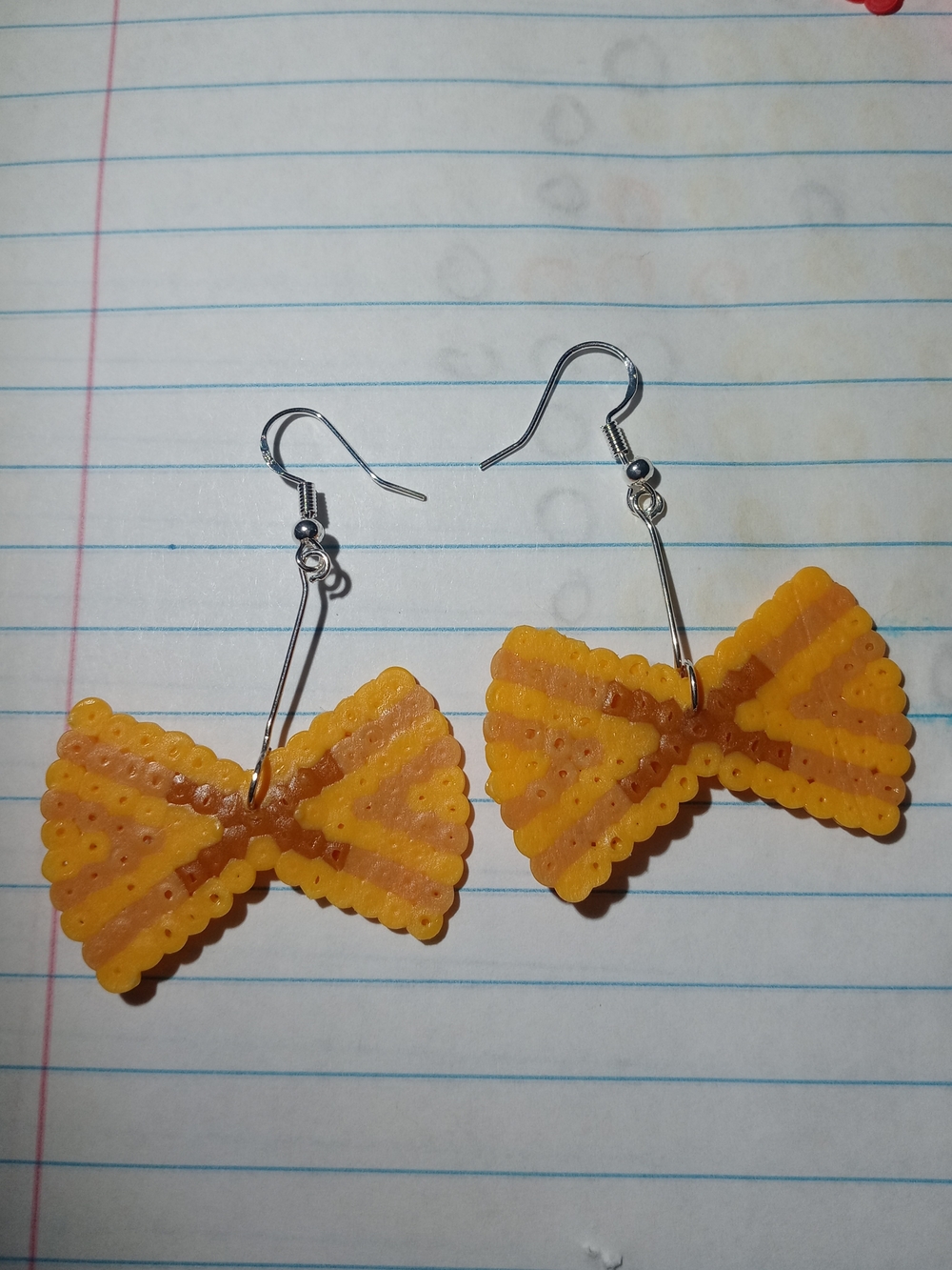 Yellow Bow Drop Earrings with Silver-Tone Hooks